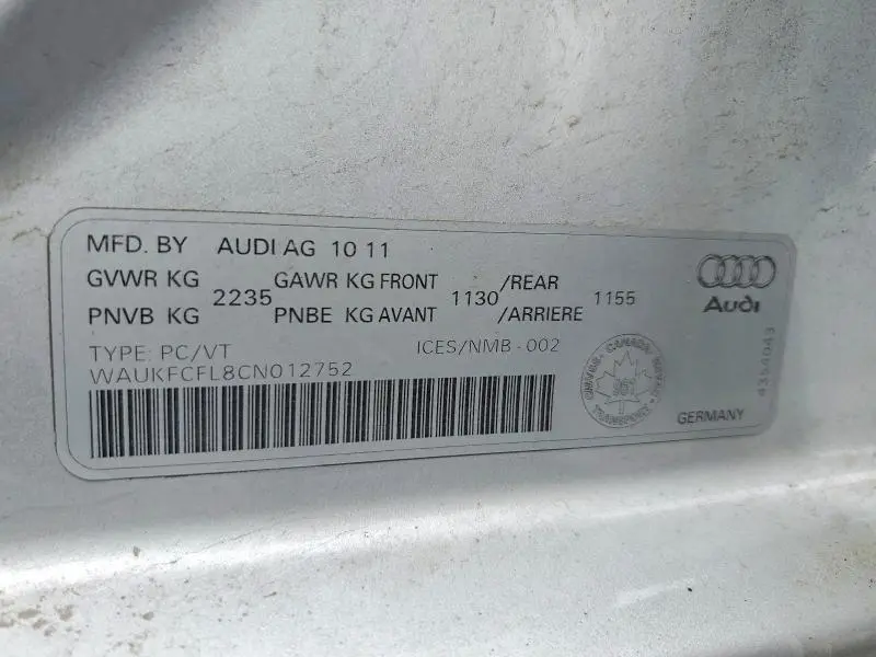 2012 AUDI A4 PRESTIGE  