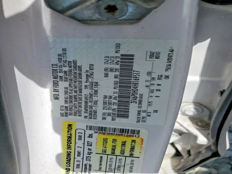 2017 FORD FUSION SE  