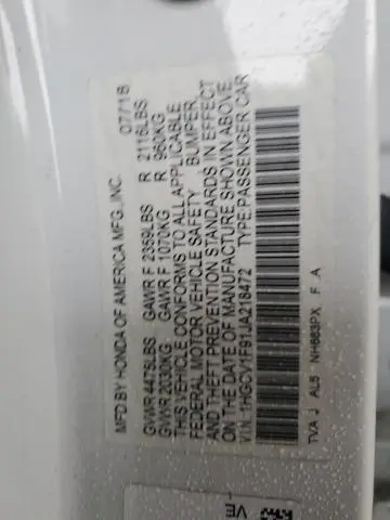 2018 HONDA ACCORD TOURING  