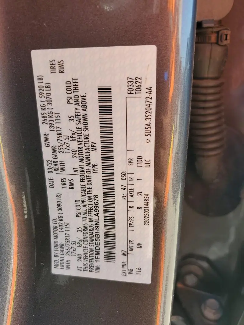 2022 FORD BRONCO BASE  