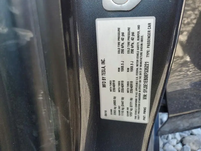 2019 TESLA MODEL 3   
