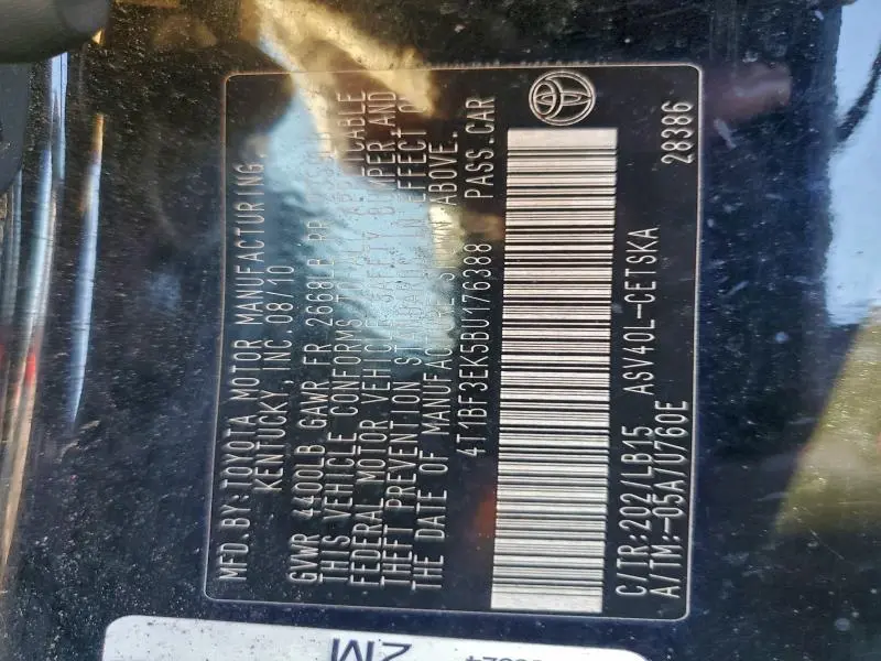 2011 TOYOTA CAMRY BASE  