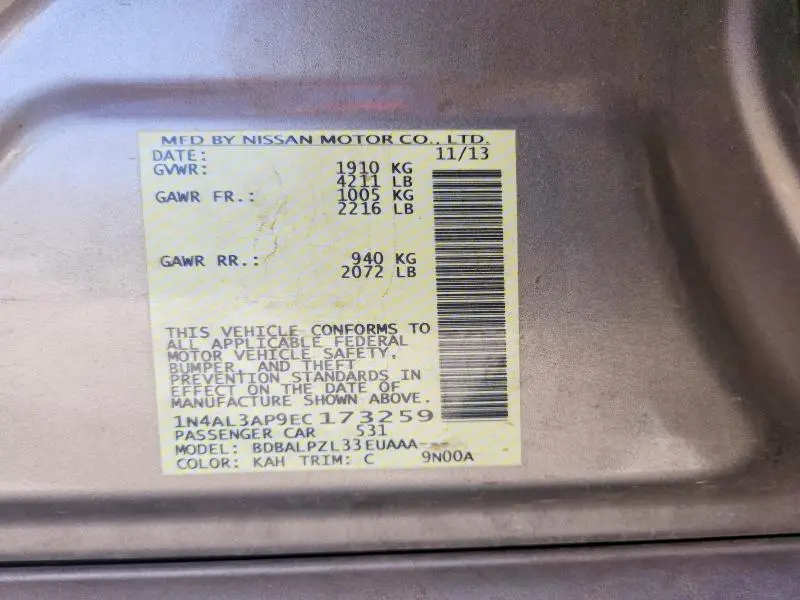 2014 NISSAN ALTIMA 2.5  