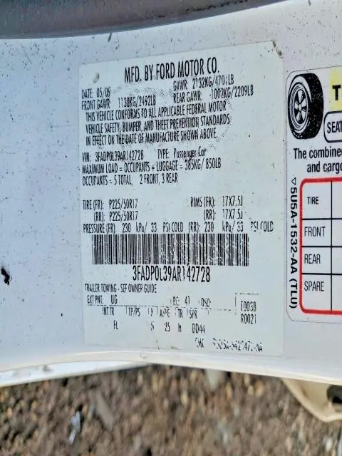 2010 FORD FUSION HYBRID  