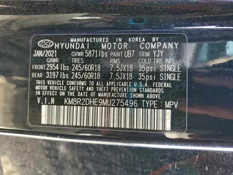 2021 HYUNDAI PALISADE SEL  