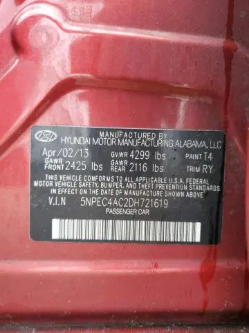 2013 HYUNDAI SONATA SE  