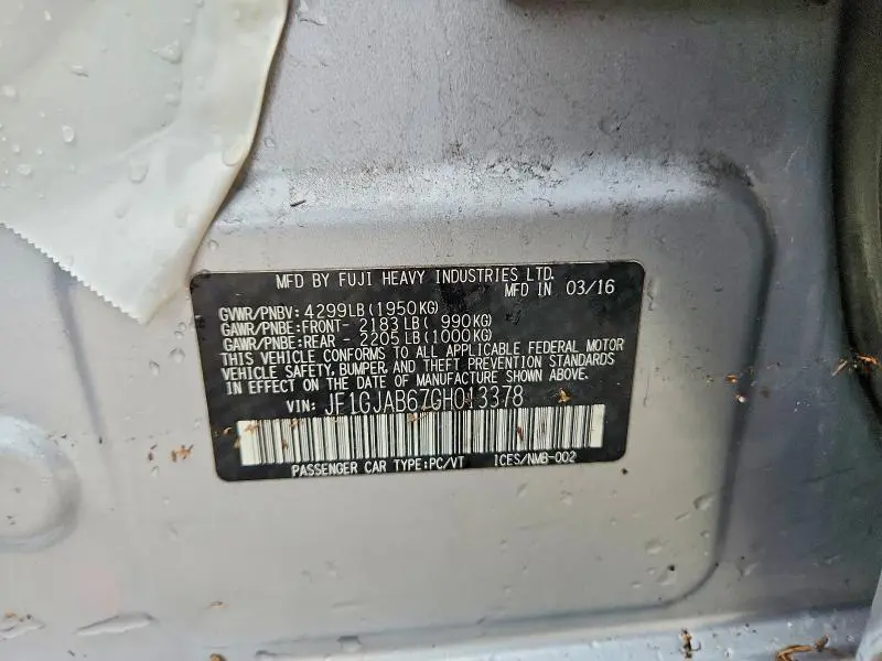 2016 SUBARU IMPREZA PREMIUM  