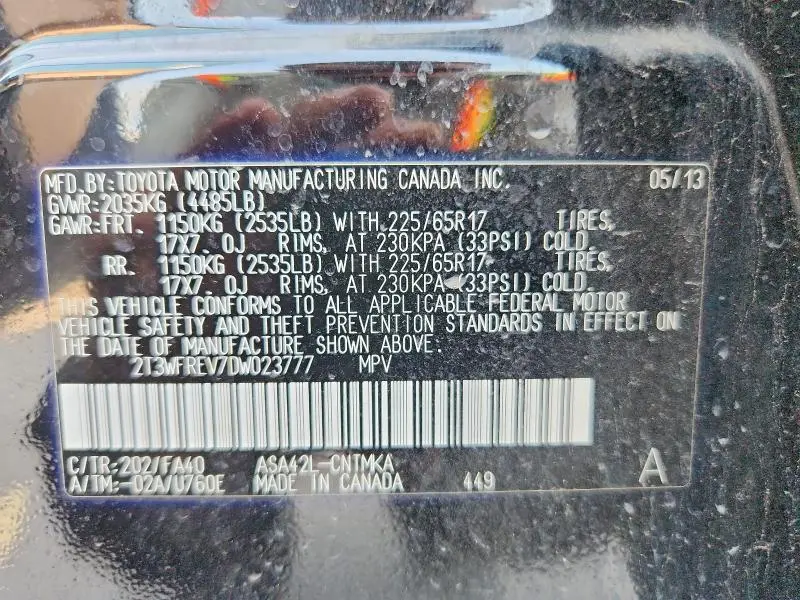 2013 TOYOTA RAV4 XLE  