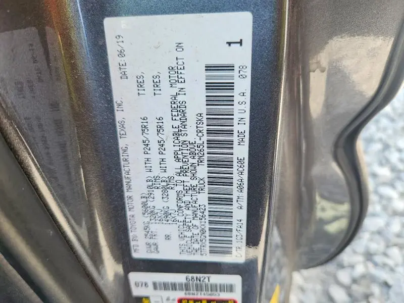 2019 TOYOTA TACOMA SR  