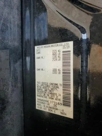 2019 NISSAN MAXIMA S  