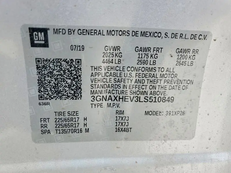2020 CHEVROLET EQUINOX LS  