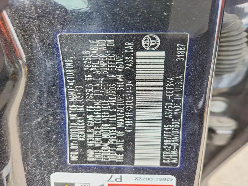2013 TOYOTA CAMRY SE  