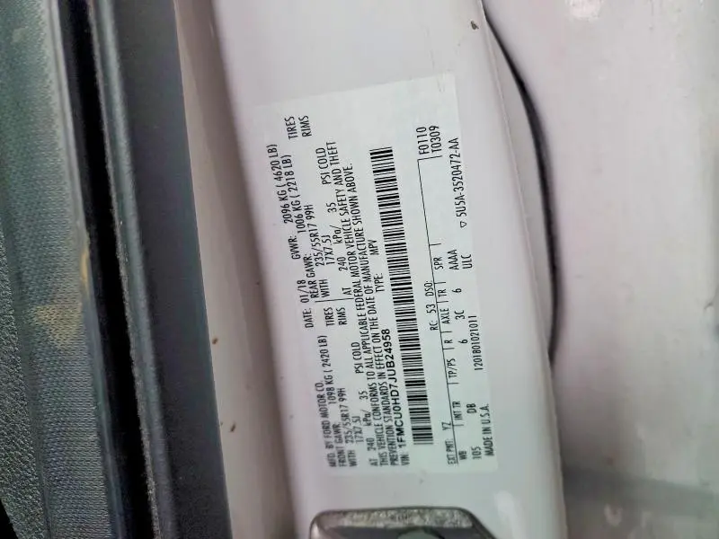 2018 FORD ESCAPE SEL  