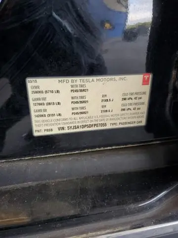 2013 TESLA MODEL S   