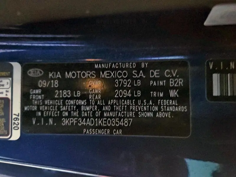 2019 KIA FORTE GT LINE  