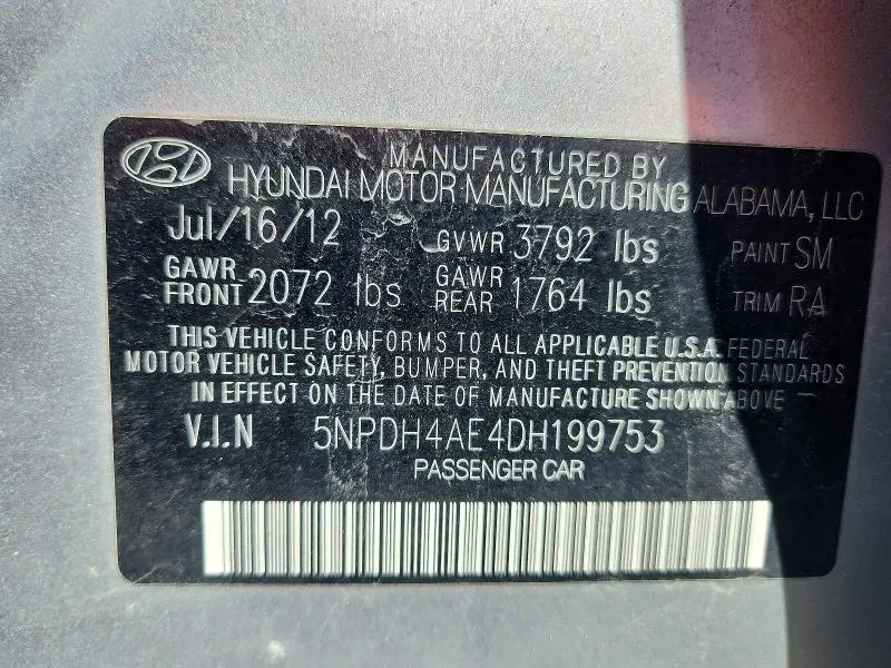 2013 HYUNDAI ELANTRA GLS  