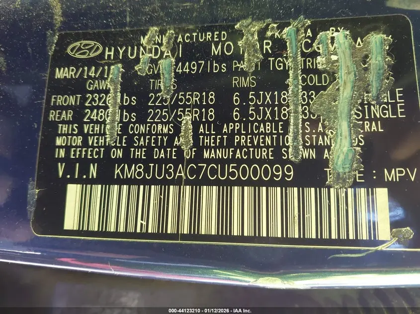 2012 HYUNDAI TUCSON LIMITED