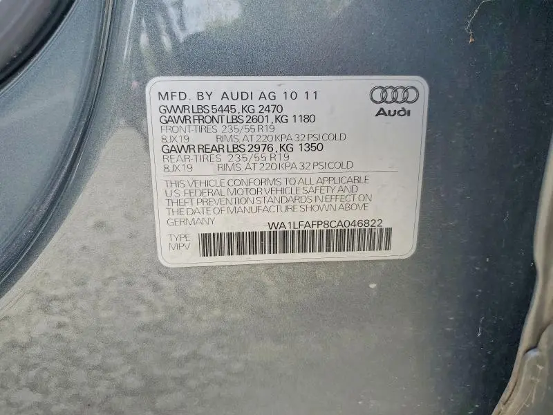 2012 AUDI Q5 PREMIUM PLUS  