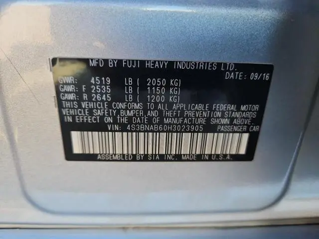 2017 SUBARU LEGACY 2.5I  