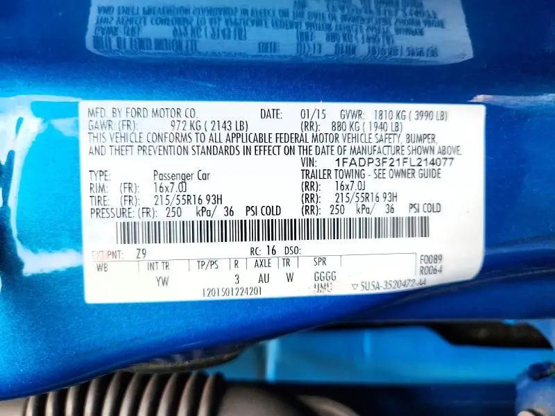 2015 FORD FOCUS SE  