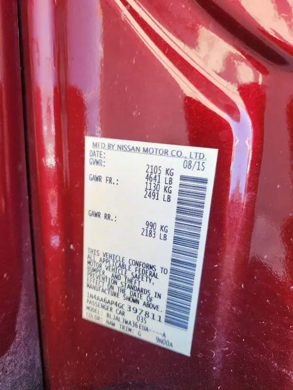 2016 NISSAN MAXIMA 3.5S  