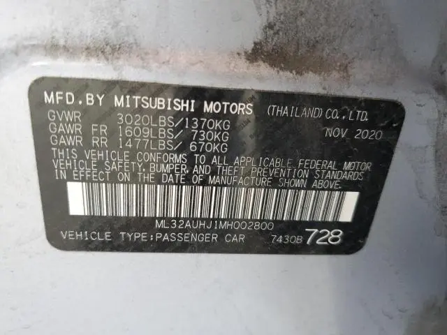 2021 MITSUBISHI MIRAGE ES