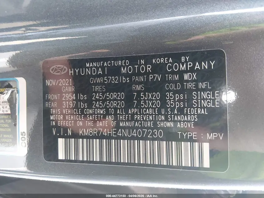 2022 HYUNDAI PALISADE CALLIGRAPHY