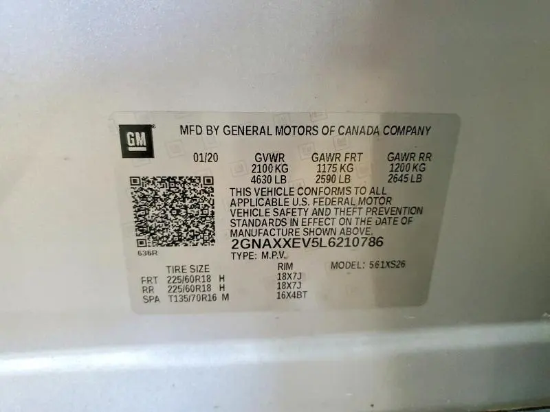 2020 CHEVROLET EQUINOX PREMIER  