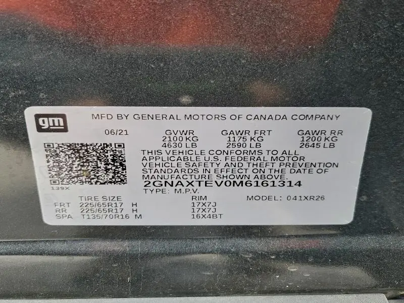 2021 CHEVROLET EQUINOX LT  