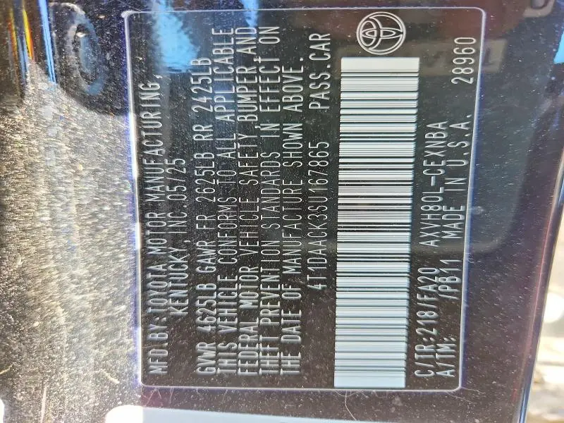 2025 TOYOTA CAMRY LE  