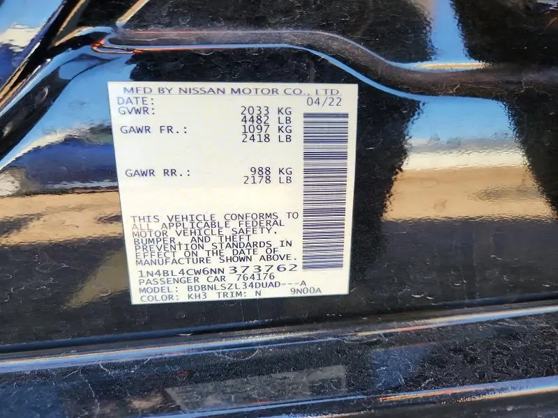 2022 NISSAN ALTIMA SR  