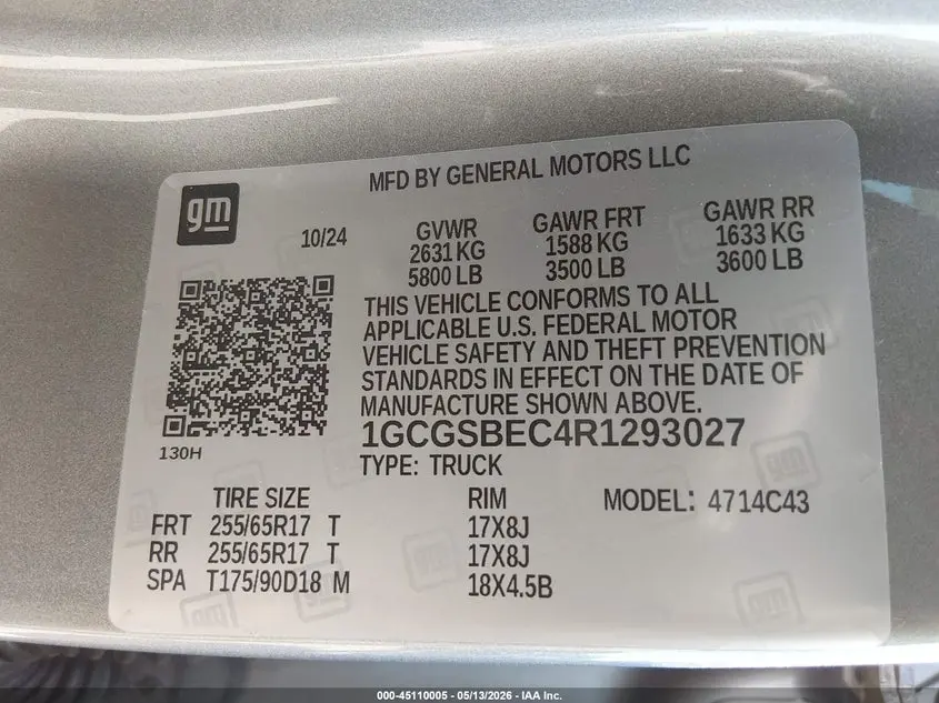 2024 CHEVROLET COLORADO 2WD WT