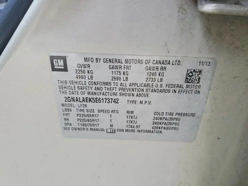 2014 CHEVROLET EQUINOX LS  