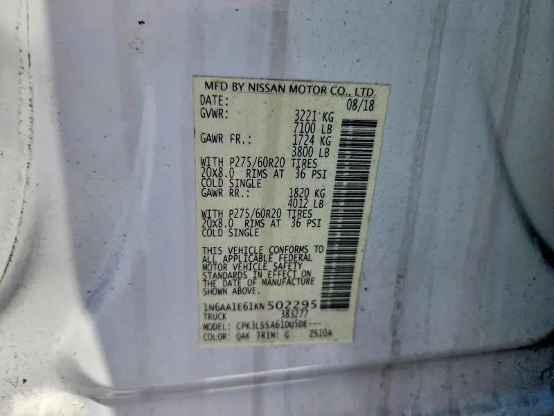 2019 NISSAN TITAN SV  