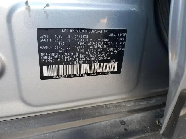 2018 SUBARU OUTBACK 2.5I LIMITED  