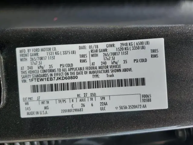 2018 FORD F150 SUPERCREW