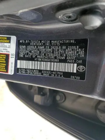 2016 TOYOTA AVALON XLE  