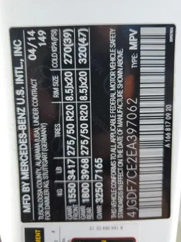 2014 MERCEDES-BENZ GL 450 4MATIC  