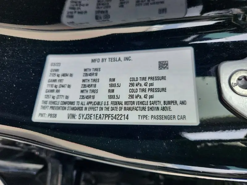 2023 TESLA MODEL 3   