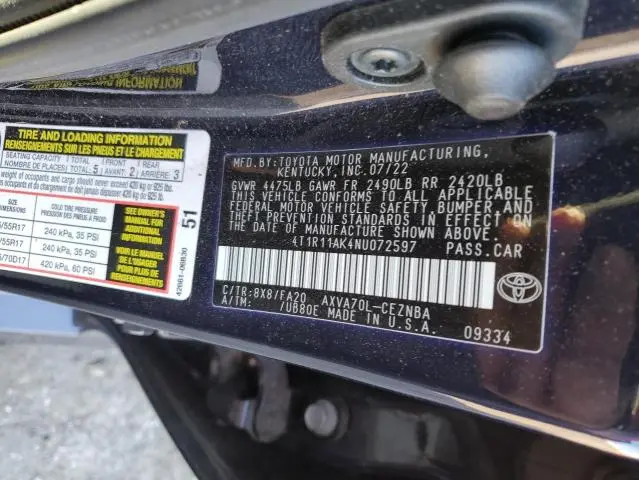 2022 TOYOTA CAMRY LE  