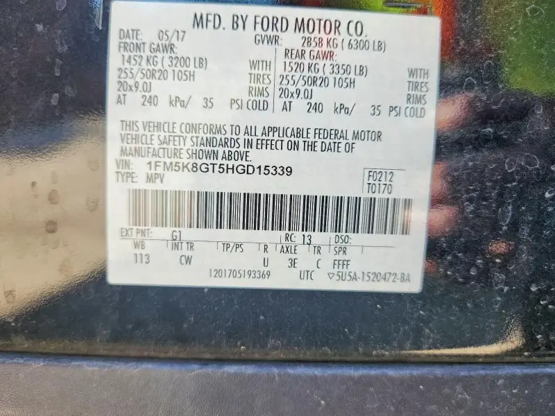 2017 FORD EXPLORER SPORT  