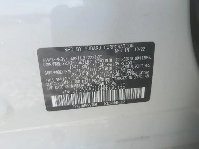2022 SUBARU FORESTER TOURING