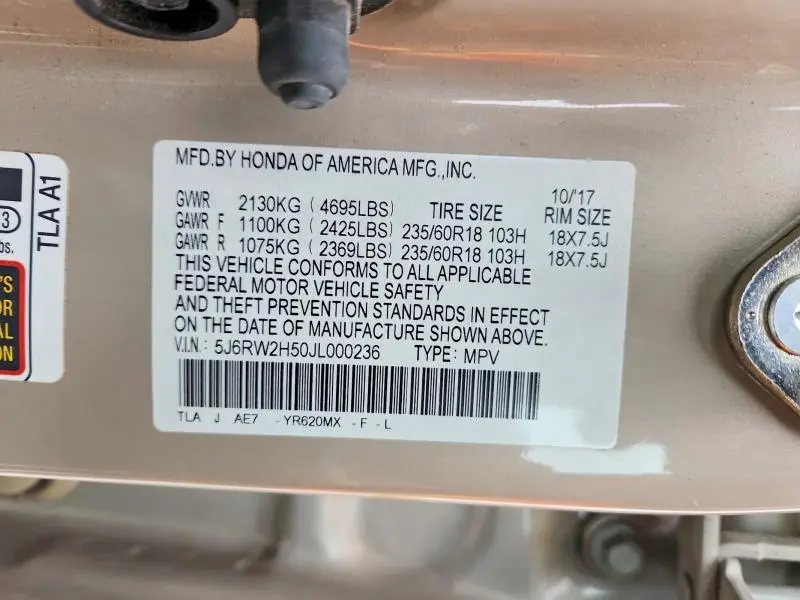 2018 HONDA CR-V EX  