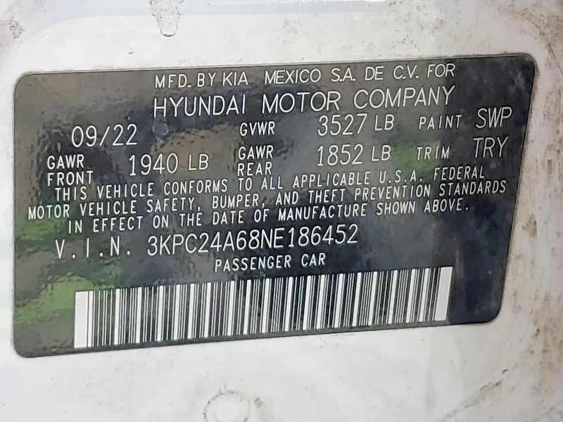 2022 HYUNDAI ACCENT SE  