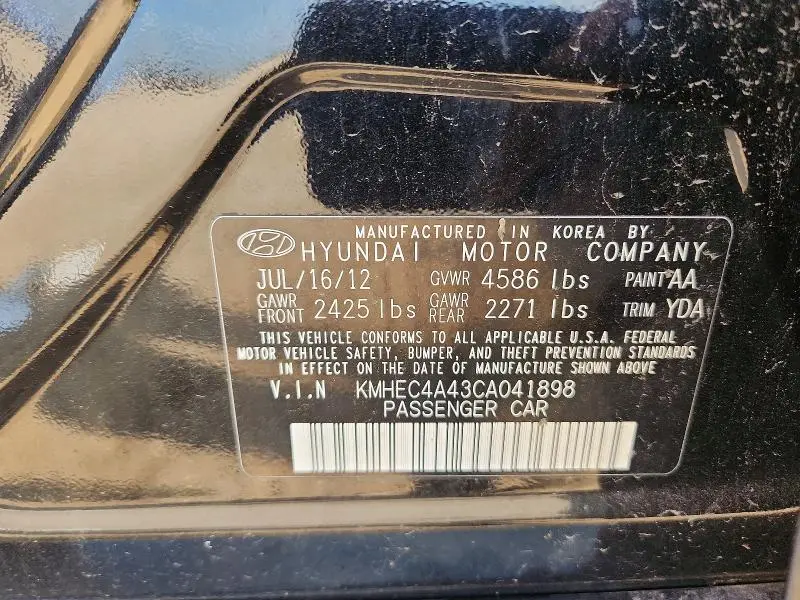 2012 HYUNDAI SONATA HYBRID  