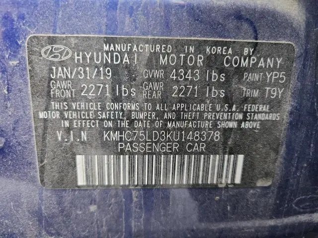 2019 HYUNDAI IONIQ LIMITED  