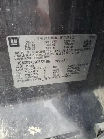 2016 CHEVROLET TAHOE K1500 LT