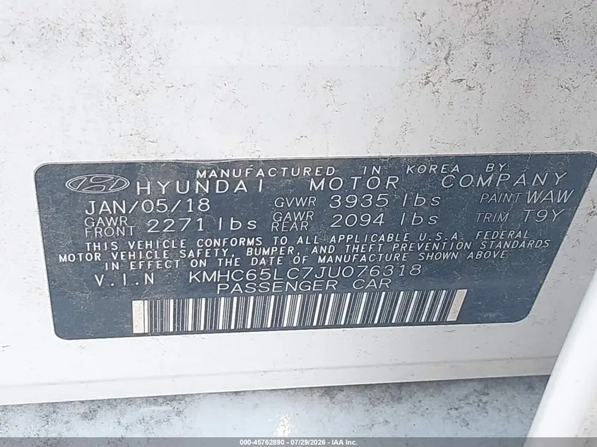 2018 HYUNDAI IONIQ HYBRID BLUE