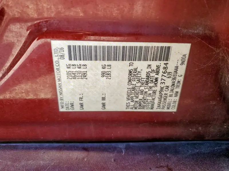 2017 NISSAN MAXIMA 3.5S  