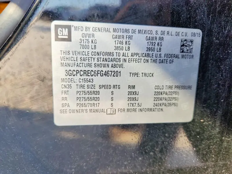 2015 CHEVROLET SILVERADO C1500 LT  